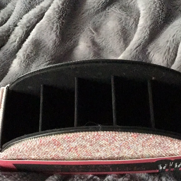 🎁 Idea Glam Brush Pencil Case in Pink and White Crystals NWT - Picture 3 of 3